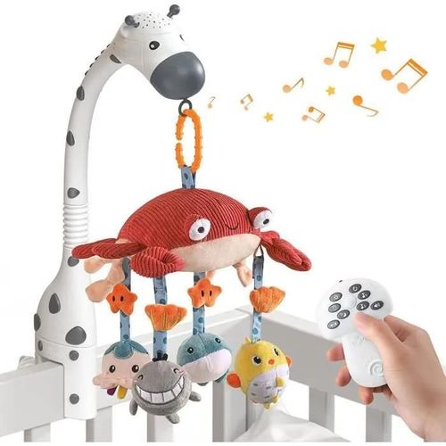 Mobile Musical Pour Berceau De Bébé Avec Miroir, Jouets À Suspendre, Berceuses, 4 Modes Projection De Pour Lit