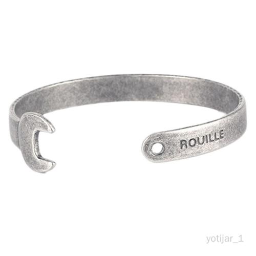 De Cadeau D'anniversaire - Bracelet Jonc D'anniversaire Pour Homme Estampillé ''rouille'' Argent Ancien