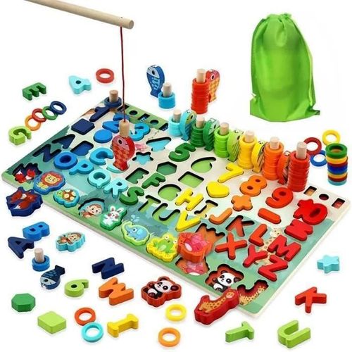 MARAYAN Jeux Montessori 2 3 4 5 ans, Jouet en bois enfant, Jeu éducatif, apprendre Alphabet, a compter à lire, cadeau fille garçon