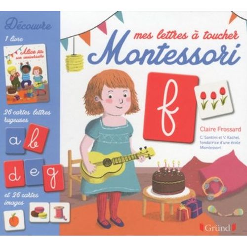 Mes Lettres À Toucher Montessori - Coffret Avec 1 Livre, 26 Cartes Lettres Rugueuses Et 26 Cartes Images