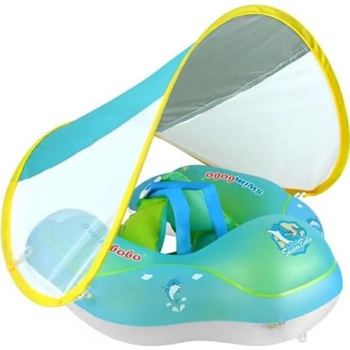 Bouée Bébé Avec Parasol Leytn - Siège De Piscine Anneau De Natation Pour Bébé Enfants 6-36 Mois - Rose