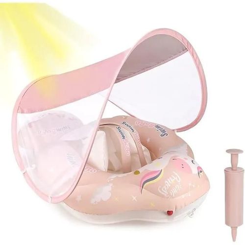 Leytn Bouée Bébé Gonflable Avec Parasol Amovible Bouée De Natation Pour Bébé Bébé Siège De Piscine Pour Enfants 6-36 Mois