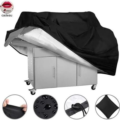 Housse Barbecue XL 170 x 61 x 117cm Bâche de Protection Exterieur pour BBQ Grill, 210D Oxford Couverture Barbecue Imperméable