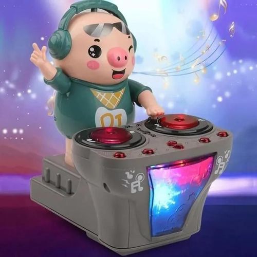 Jouet Cochon DJ à Balancer, DJ Swinging Piggy Toy, DJ Electric Music Dancing Pig Toy, Jouet Rock DJ Cochon avec Musique et lumière