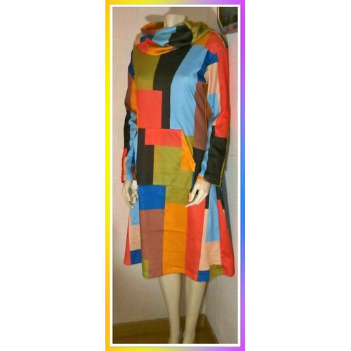 Robe Sweat Multi Couleur À Capuche - Taille M