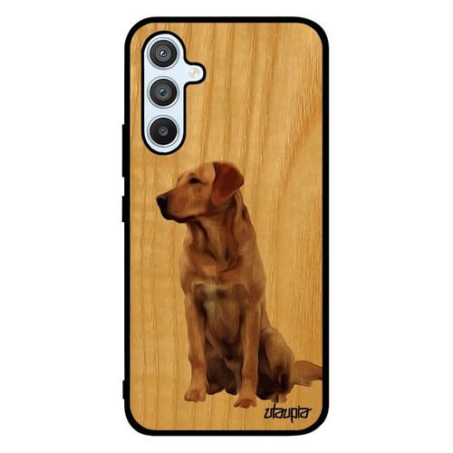 Coque Chien Samsung A54 En Bois Silicone Dessin Housse Case Chiot Originale Labrador Animal Jolie Smartphone Design Beige Galaxy