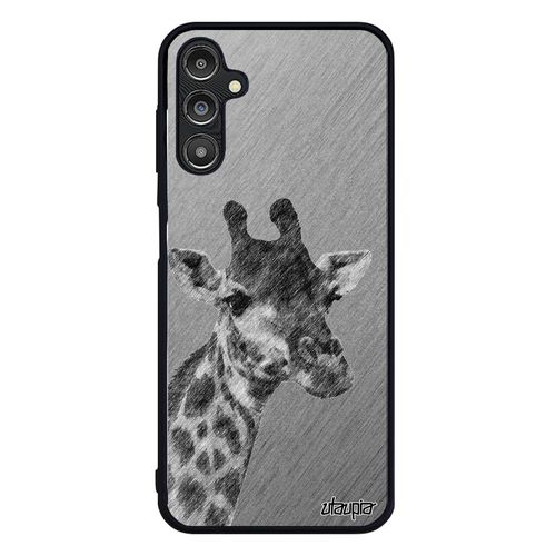 Coque Pour Samsung Galaxy A14 4g 5g Silicone Girafe Effet Gris Tacheté Design Portable Animal Antichoc Savane Afrique Mobile Dessin