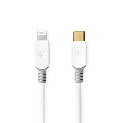 NEDIS Câble Lightning Apple Mâle à 8 broches Lightning Apple vers USB-C 1,00 m Blanc