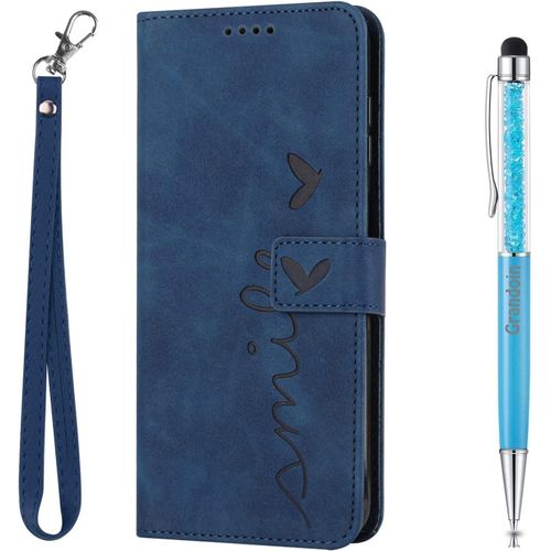 Coque Pour Oppo Find X5, Premium Tui Housse En Cuir De Protection Avec [Porte Carte] [Bquille] [Fermeture Magntique] Clapet Anti-Choc Tui De Protection Pour Oppo Find X5 (Bleu)