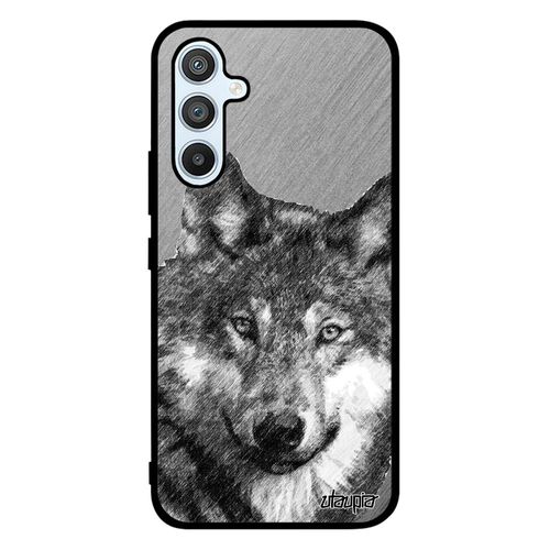 Coque De Protection Pour Samsung Galaxy A54 Silicone Loup Gris Aluminium Rigide Animal Effet Predateur Design Louve Alpha Bumper