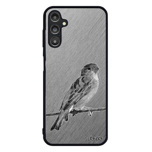 Coque Pour Samsung Galaxy A14 4g 5g Silicone Oiseau Original Petit Nature Animal Housse Moineau Animaux Caoutchouc Personnalisé Gris