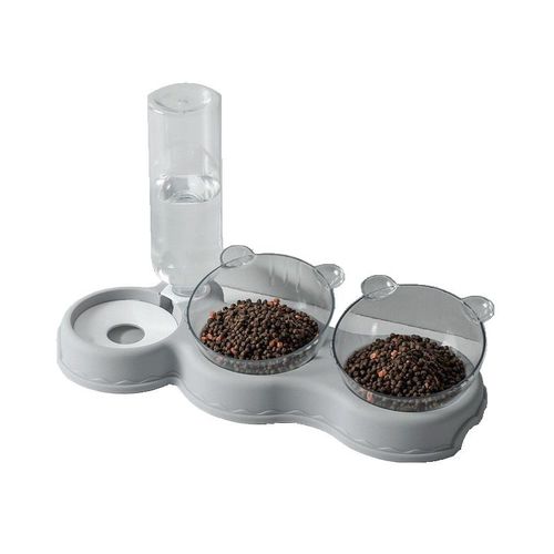 Double Gamelle Chat Surélevée,Bol Pour Chat 3 En 1 En Anti-Vomissements, Bol Pour Animaux D'eau Automatique,Disponible Pour Les Chats Et Les Chiots