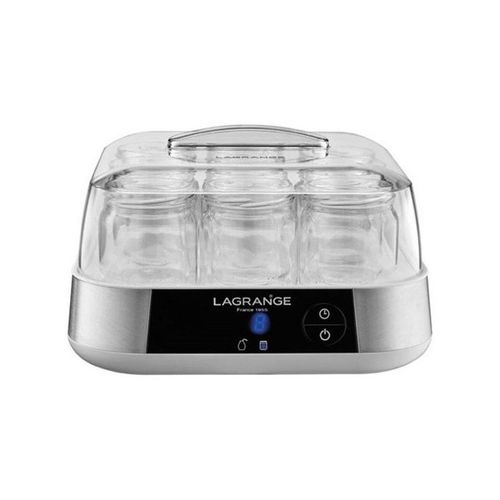 LAGRANGE Yaourtière 1,5L Inox 18W 9 pots de 185g Yaourt Fait Maison Couvercles inclus