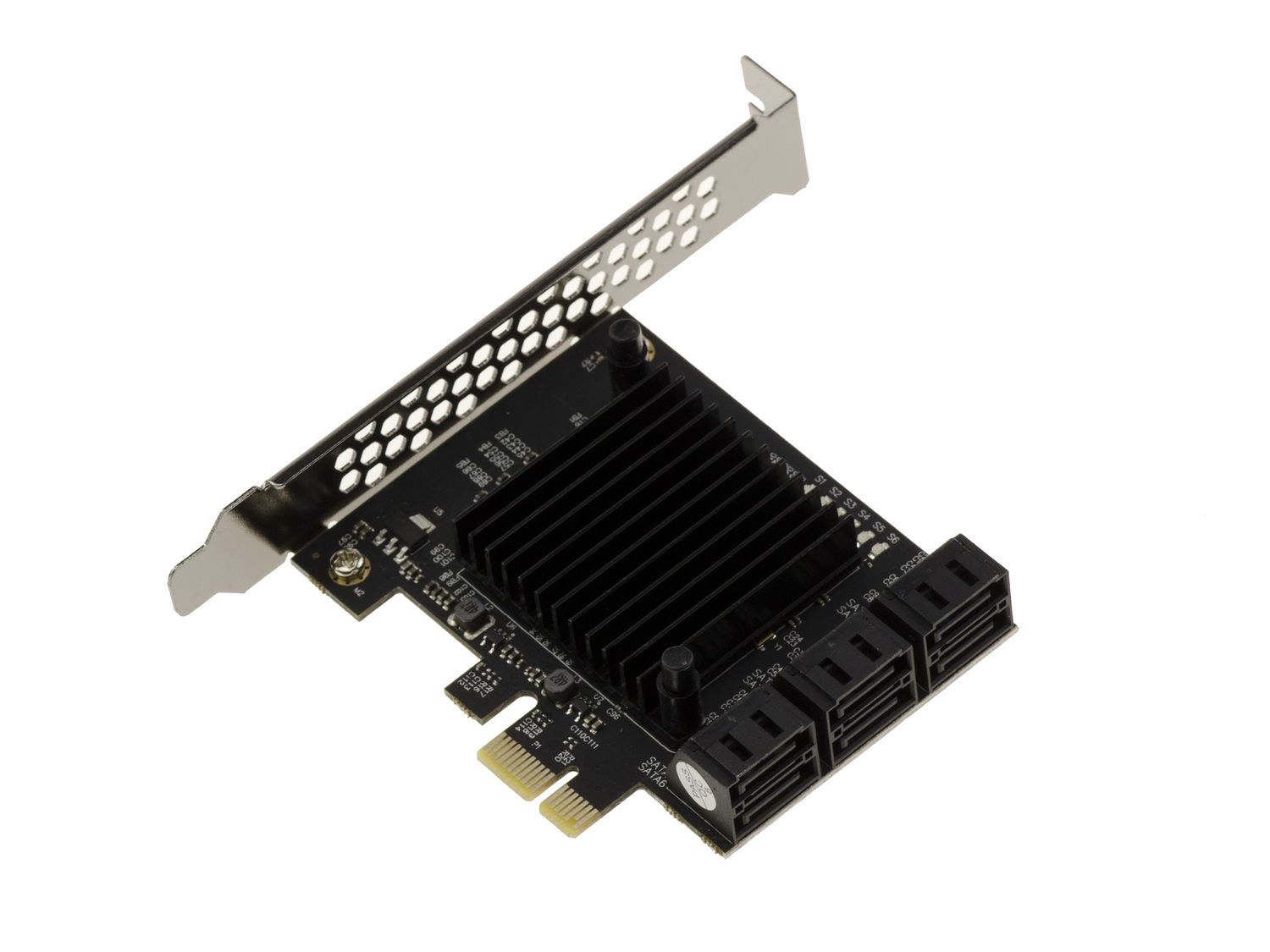 Carte PCI Express PCIe vers SATA 3 6G 6 Ports avec CHIPSET MARVELL 88SE9215 ET ASM1093 - PCIe 2.0 1x