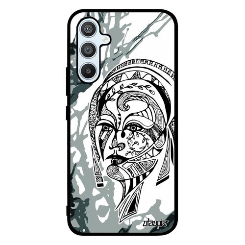 Coque Pour Samsung Galaxy A54 Silicone Femme Dessin De Protection Peinture Gris Azteque Psychédelique Fille Ethnique Art Princesse