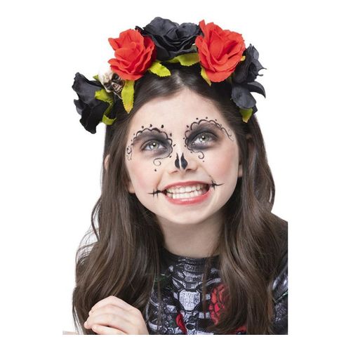 Bandeau Roses Noires Et Rouges Pour Enfant