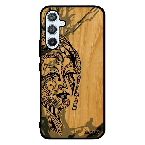 Coque Pour Samsung Galaxy A54 Bois Silicone Femme Ethnique Gris Colore Fille Tatouage Animaux Portable Princesse Telephone Cover