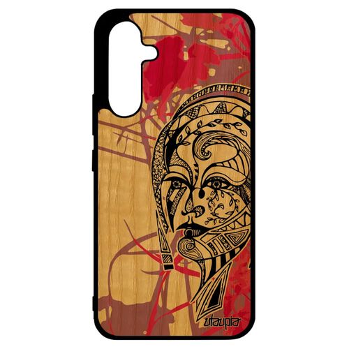 Coque Silicone Antichoc Samsung Galaxy A34 Bois Femme Rose Fille Original Personnalisé Tribal Fee Ethnique Solide Dessin Telephone