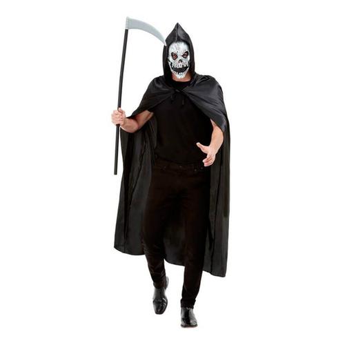 Black Grim Reaper Kit: Cape, Masque Et Faux