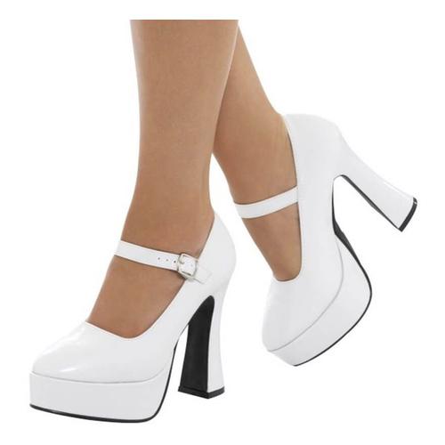 Chaussures Blancs Années 70 Avec Talon 12,7 Cm Pour Femme
