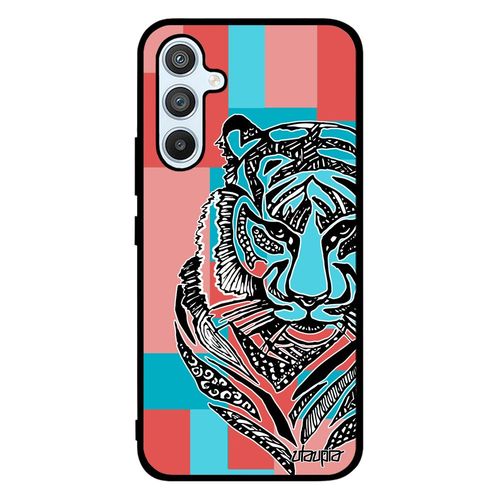 Coque Silicone Pour Samsung Galaxy A54 Tigre Dessin Cube Cadeau De Noel Animaux Sauvage Azteque Portable Rose Fauve Femme Ethnique