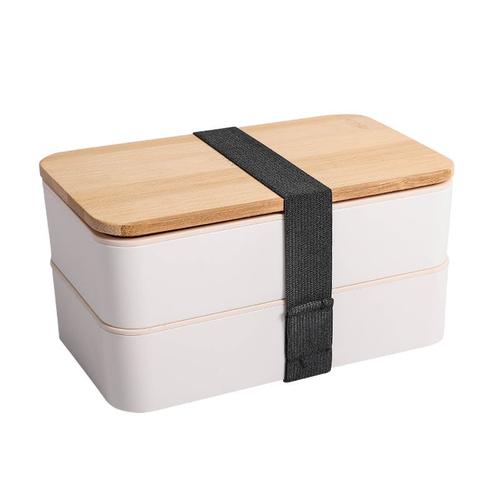 Lunch Box Noir Bento Design, Bento Box Bambou 2 Compartiments Hermétiques  1200 ML, Micro-Ondes Lave-Vaisselle, Boîte Déjeuner Bois Adulte-SHAW