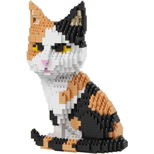 Chat Assis, Figure À Assembler Avec Des Nanoblocs 1300 Pièces