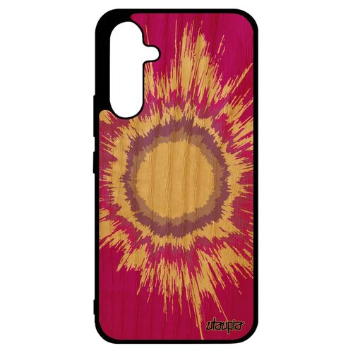Coque Antichoc Pour Samsung Galaxy A34 Bois Silicone Explosion Univers Fond Tendance Jolie Motif Original Effet Rose Mobile Galaxie