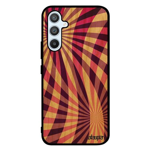 Coque Bois Pour Samsung Galaxy A54 Silicone Illusion D'optique Effet Fond Jolie Portable Motif Geometrique Spirale 4g Rose Case De