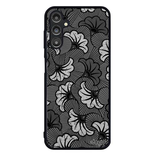 Coque Silicone Pour Samsung Galaxy A14 4g 5g Wax Coloré Ethnique Artisanat Gris Afrique Fantaisie Housse Africain Motif Caoutchouc