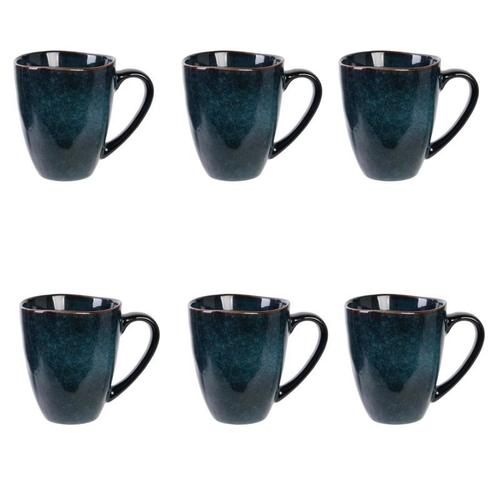 Paris Prix - Lot De 6 Mugs "Au Grès Du Temps" 12cm Bleu