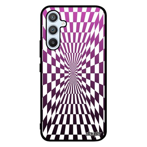 Coque Pour Samsung Galaxy A54 Silicone Illusion D'optique Carre Portable Dégradé 4g Effet Carreaux Graphique Rose Telephone Motif De