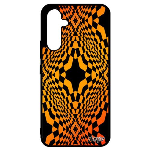 Coque Illusion D'optique Samsung Galaxy A34 En Silicone Smartphone Magie Etui Unique Solide Tpu Orange Moderne Etoile Case Telephone