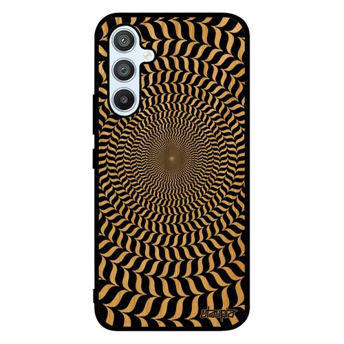 Coque Pour Samsung Galaxy A54 Vrai Bois Naturel Silicone Illusion D'optique Art Visuel Cercle Noir Et Blanc Rond Rigide Bicolore