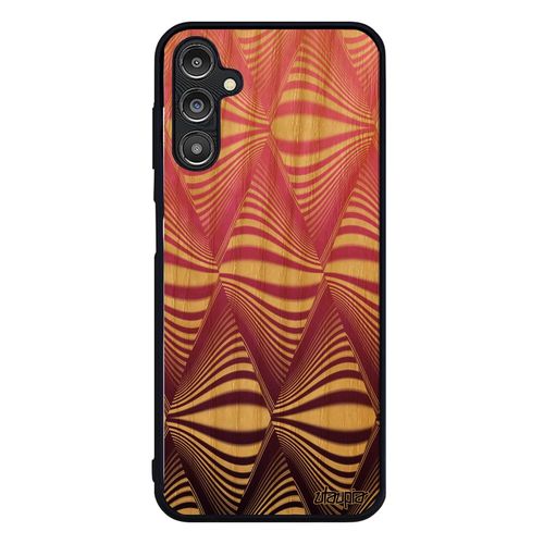 Coque Bois Samsung Galaxy A14 4g 5g Silicone Illusion D'optique De Protection Rose Losange Smartphone Vague Triangle Effet Magique