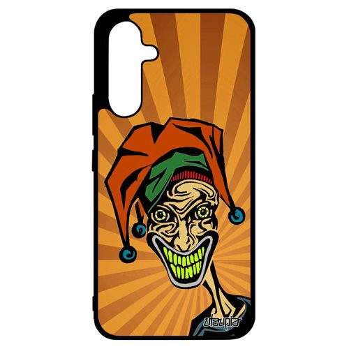 Coque Samsung Galaxy A34 Silicone Joker Humour Orange Personnalisé Etui Clown Telephone Bande Dessinée Visage Horreur Made In France