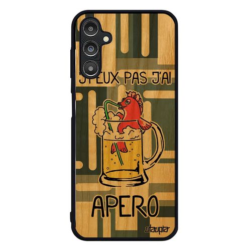 Coque Silicone Pour Samsung Galaxy A14 4g 5g Bois Humour J'peux Pas J'ai Apero Portable Smartphone Antichoc Comique Biere Drole Gris