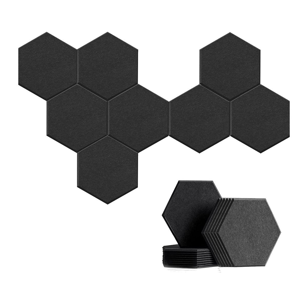 Panneaux acoustiques hexagonaux, auto-adhésifs, lot de 12