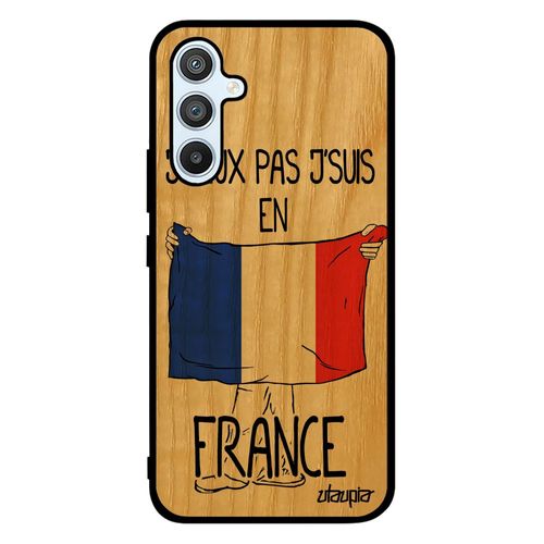 Coque A54 Bois Silicone J'peux Pas J'suis En France Cover Jeux Olympiques Tricolore Mobile Jo Drapeau Francais Etui Samsung Galaxy