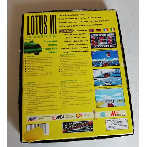 Lotus III (The Ultimate Challenge) Sur Amiga - Gremlin 1992 - COMPLET + Poster - TESTÉ