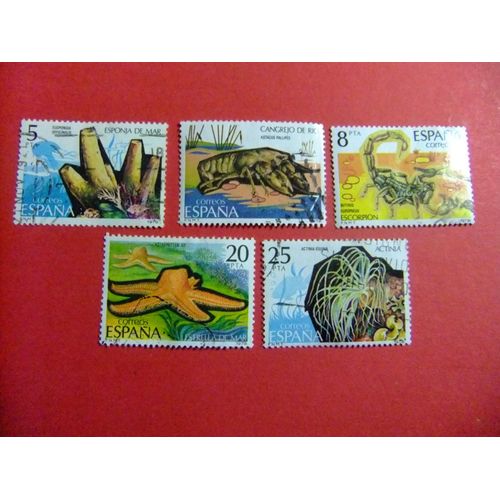 31 Espagne 1979 / Faune Marine Invertébrés / Edifil 2531 / 2535 Fu Yvert 2173 / 2177 Fu