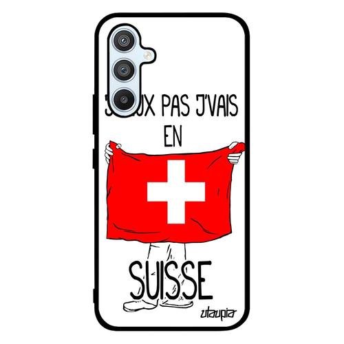 Coque Pour Galaxy A54 Silicone J'peux Pas J'vais En Suisse Euro Etui Drapeau Smartphone Foot Coupe Du Monde Made In France Samsung