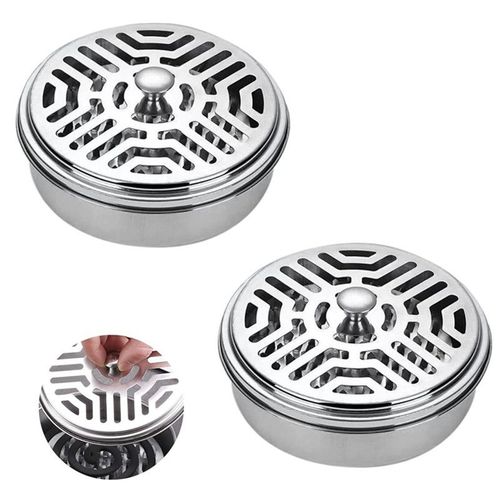 Support de bobine de moustique mobile, 2 pièces en spirale anti-moustiques en acier inoxydable, idéal pour la maison, le camping et les voyages