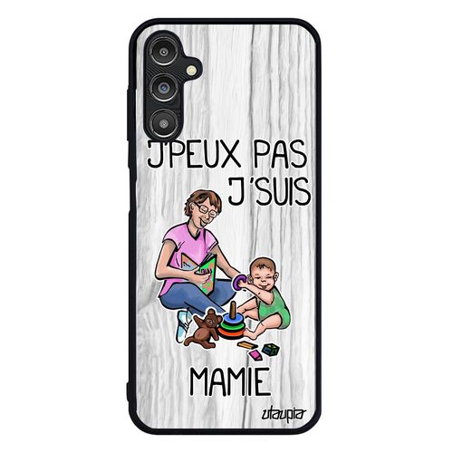 Coque J'peux Pas J'suis Mamie Samsung Galaxy A14 4g 5g Silicone Mamy Grand Mere Je Souple Bande Dessinée Humour 4g Jpeux Design Gris