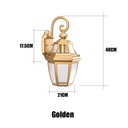 Émettre De La Couleur Golden Puissance E27no Light Source Color Gb E27 Lamp Holder Applique Murale D'extérieur En Imitation Cuivre, Imperméable, Escalier De Campagne, Allée, Couloir, Arrière-Plan De Salon, Cour, Extérieur