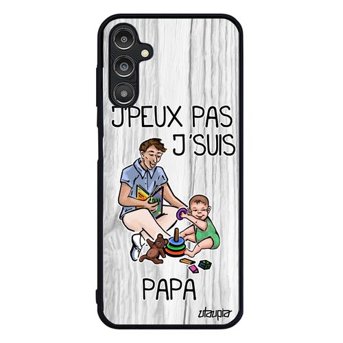 Coque Samsung Galaxy A14 4g 5g Silicone J'peux Pas J'suis Papa Humoristique Portable Jpeux Naissance Garcon Gris Mobile Famille Tpu
