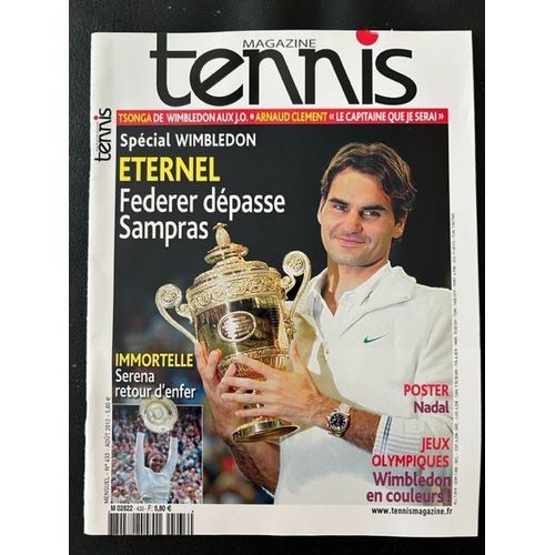 Tennis Magazine N°433-Août 2012-Spécial Wimbledon-Federer-Serena Williams- Poster Nadal