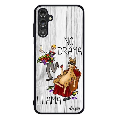 Coque Antichoc Samsung Galaxy A14 4g 5g Silicone Drole No Drama Lama Gris Llama Humour Texte Telephone Dramallama Humoristique Alu