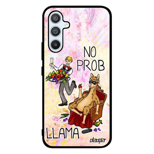 Coque Silicone Samsung Galaxy A54 Drole No Prob Lama Comique Texte Problama Etui Jaune Portable Cartoon Humour De Made In France