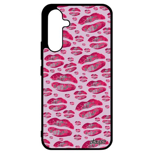 Coque Pour Samsung Galaxy A34 Silicone Levres Rose Smartphone Cover Fille Portable Femme Alu Image Bouche Cigarette Original Bisou